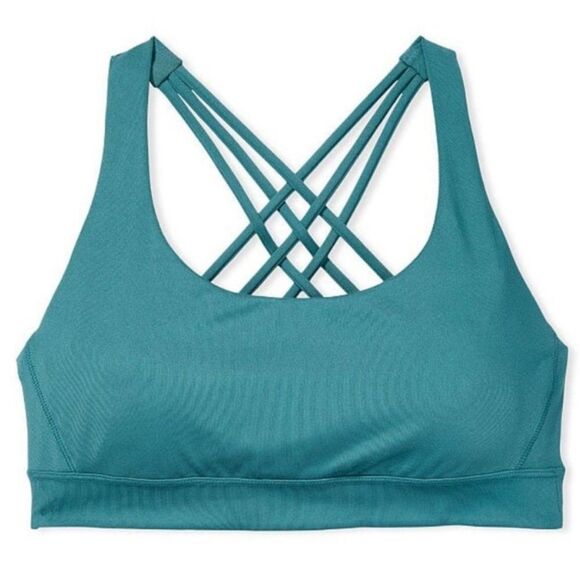 Victoria’s Secret Essentials Strappy Padded / Removable Padding Sports bra Teal - Picture 1 of 7